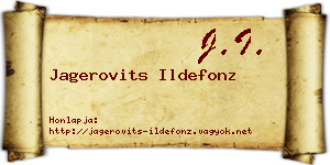 Jagerovits Ildefonz névjegykártya
