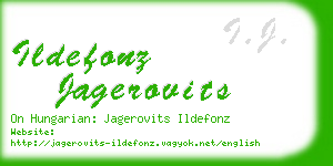 ildefonz jagerovits business card